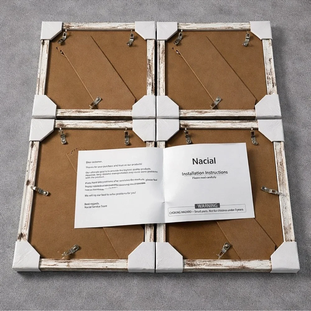 Rustic Whitewashed Wood Photo Frame - Set of 5